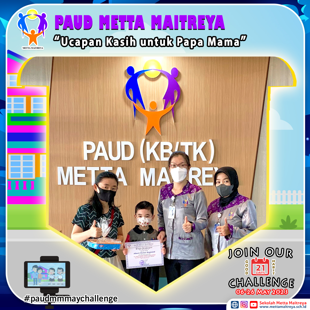 Penyerahan Piagam & Hadiah Challenge 21 Days Good Habit bulan May 2023 | PAUD METTA MAITREYA